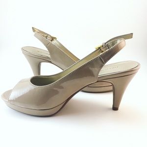 Bandolino Nude Patent Leather Peep Toes